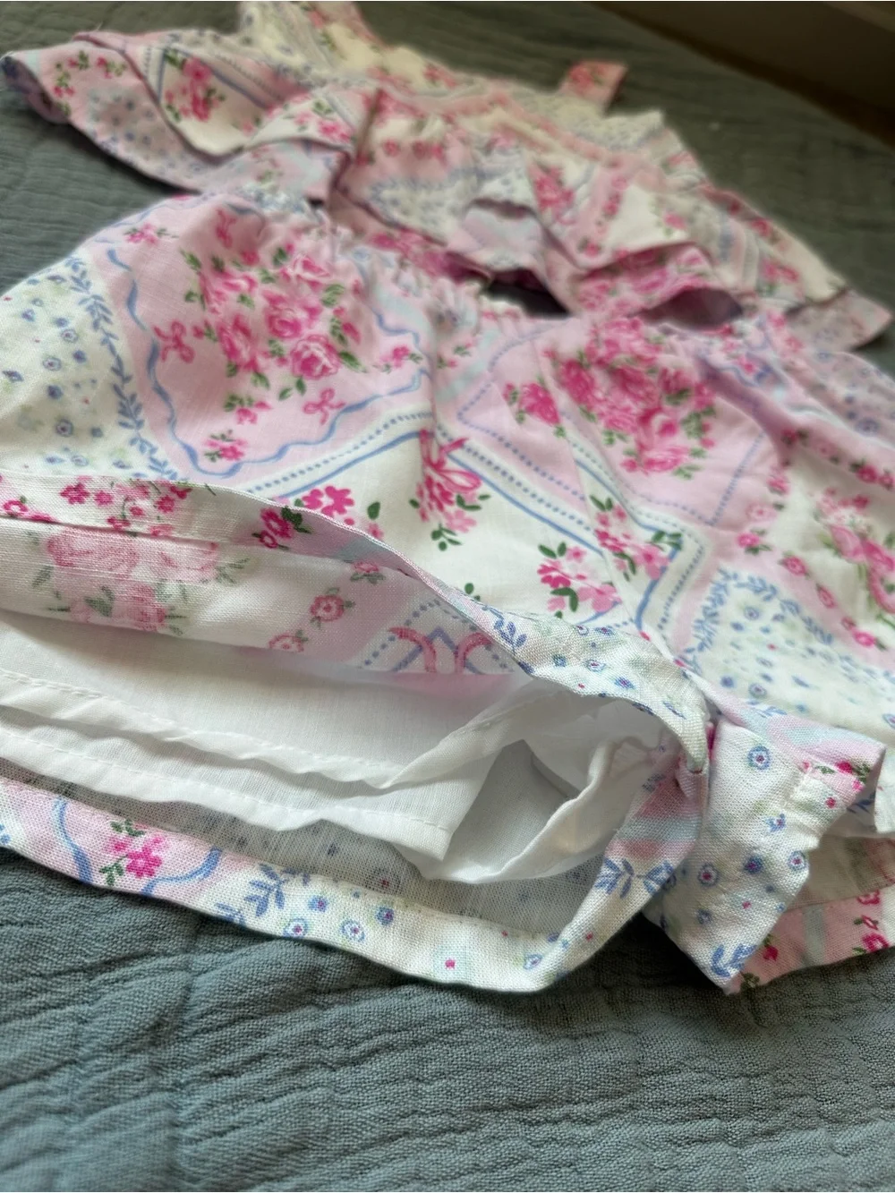 Btween 4t Girls Floral Ruffle Tank & Shorts matching Set - Pink